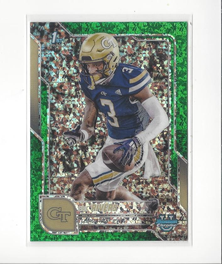 2025 Bowman Chrome Uni Green Mini Diamond Ref #86 Eric Rivers Georgia Tech /99