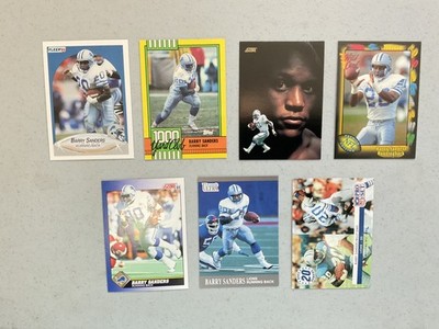Barry Sanders HOF RB - 7 card lot, Years 1990 To 1992, NM To MT