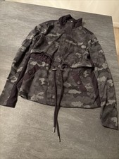 Cabi XS Camo Jacket Womens Gray Black Drawstring Cinch Waist