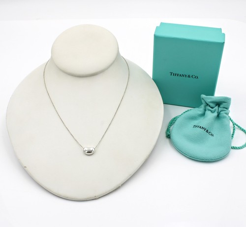 Tiffany & Co. Elsa Peretti Sterling Medium Bean Pendant Necklace #S2479-3