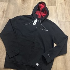 Ecko Unltd Men's True Black Full Zip Fleece Hoodie Long Sleeve Medium NEW