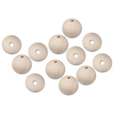 12Pcs Natural Wood Beads 50x10mm/1.97"x0.39" for Home Decor DIY Craft Bracelet
