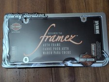 Harley-davidson Pipes License Plate Frame Chrome New Sealed Authentic Metal New