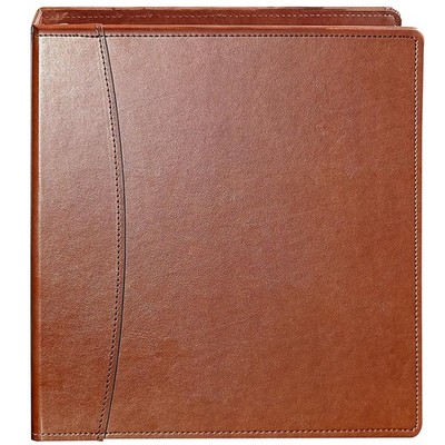 Beautyus Vintage Brown Leather 3-Ring Binder   2-Inch Spine   Fits Letter-Siz...