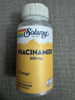 Solaray Niacinamide 500mg 100 VegCaps. Exp - 12/2027