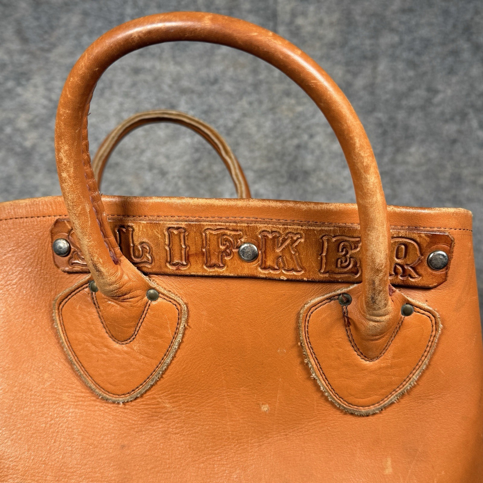 Vintage 60's Cursive Script Label All Leather LL … - image 8