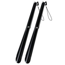 Shoe Horn Long Handle for Seniors - 16.5" Straight  16.5" Black-f Pack2 