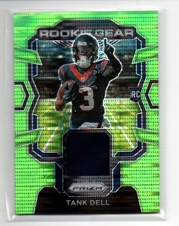 2023 Panini Prizm Rookie Gear Tank Dell #RG-TD Neon Green Pulsar Prizm (RC, MEM)