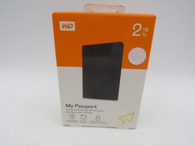 WD Western Digital My Passport 2TB Portable HDD Password Protected Black SEALED