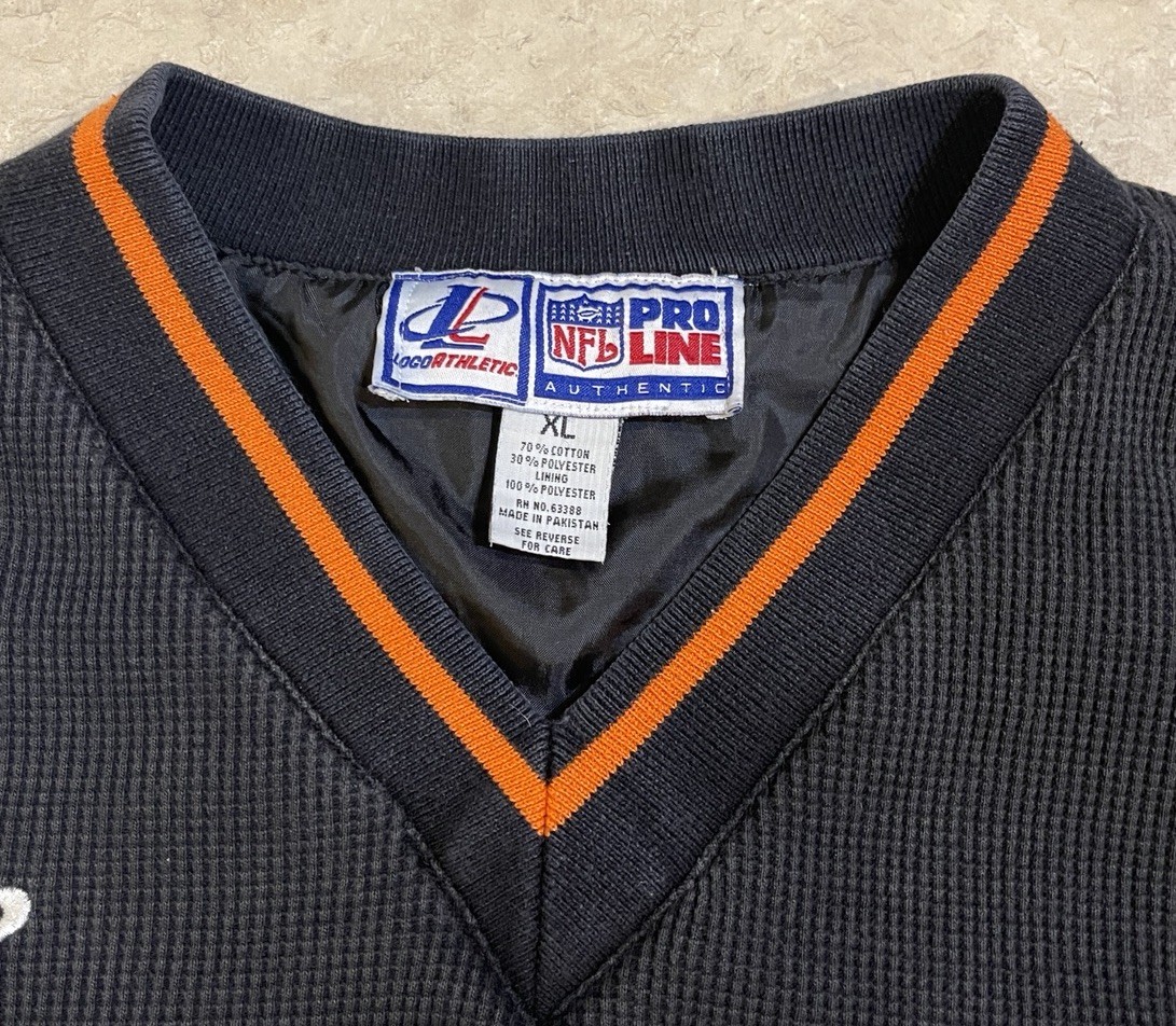 Vtg Cincinnati Bengals Pullover Logo Athletics Pro Line Waffle Knit Lined Sz XL