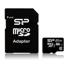 Silicon Power microSD Card 64GB Class 10 UHS-1 Compatible, Maximum Read Speed