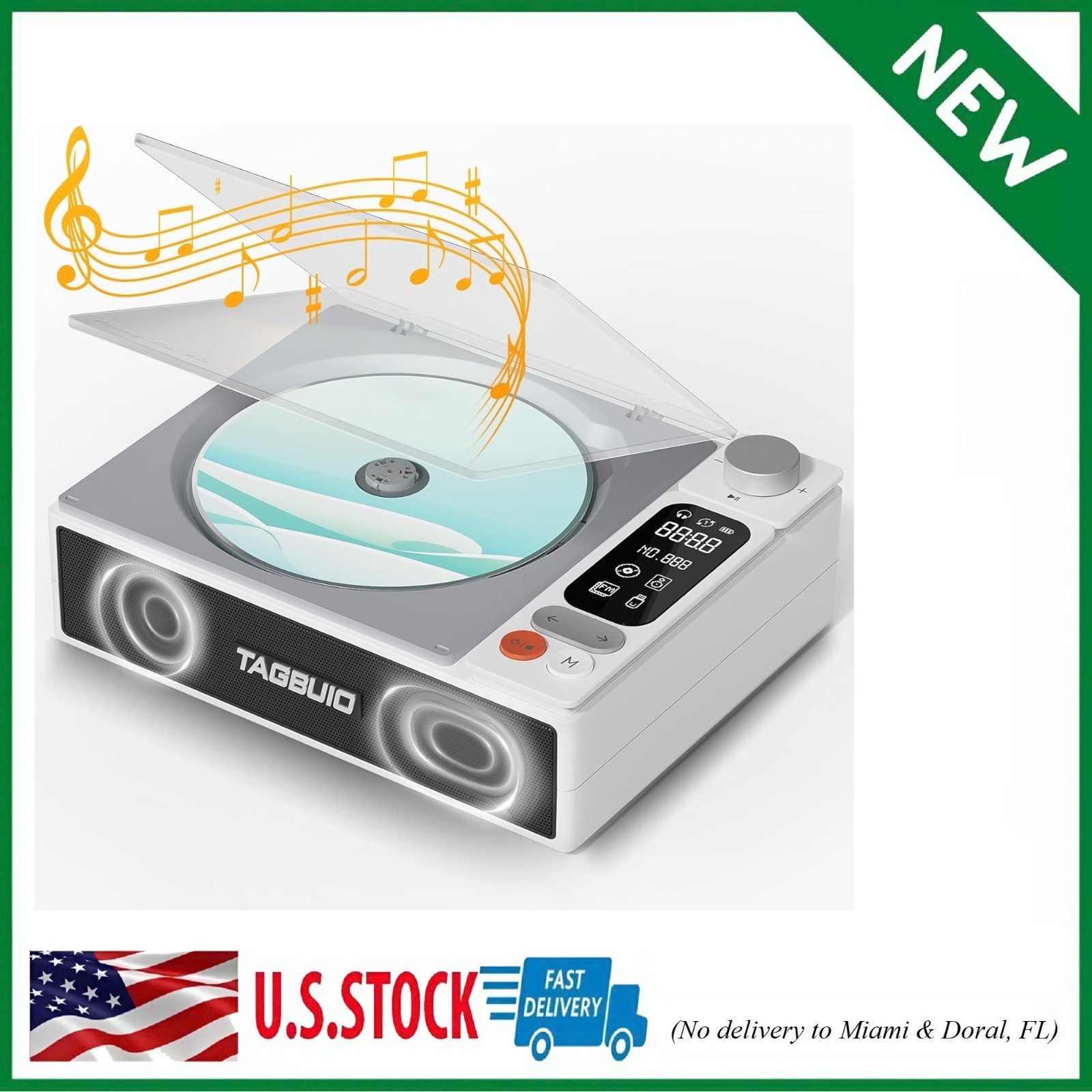 Portable, Portable Cd Player For Home, 2.4-inch Lcd Screen Display Wi