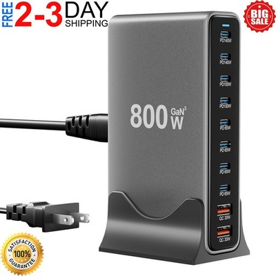 800W USB C Charger Block, 10 Port Fast USB Charging Station for Multi Devices, G