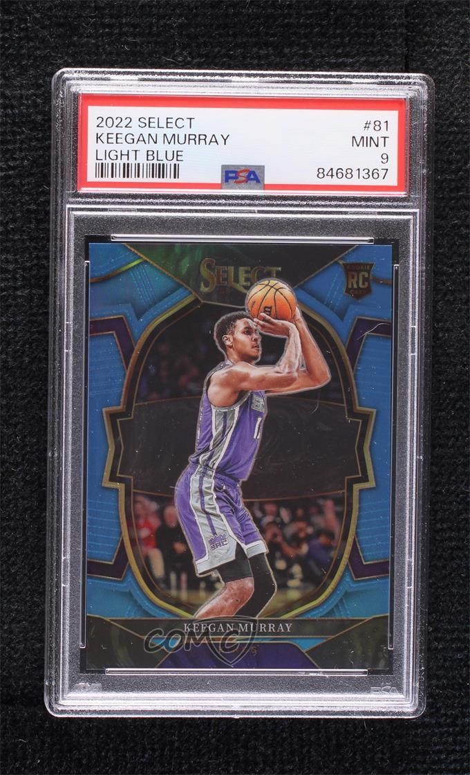 2022 Panini Select Concourse Light Blue Prizm /299 Keegan Murray PSA 9 MINT oh4