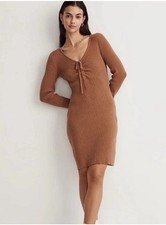 Madewell Ribbed Knit Long Sleeve Dress, Size S