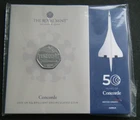 2026 50 Years of Concorde 50p Fifty Pence Coin BU Royal Mint Pack - in stock
