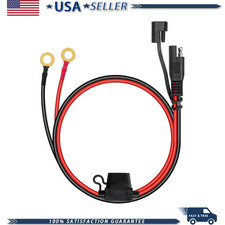 2 FT SAE to O Ring Terminal Harness, 14 AWG 15A Fuse, Pin Quick Disconnect Plug