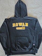 Rowan University Champion Eco Fleece Size Medium Black Hoodie Sweatshirt