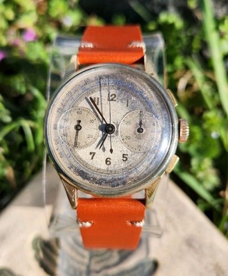 Vtg 1940's Ghost Chronograph Men's 35mm Watch Landeron 48 Mechanical WORKING!!!