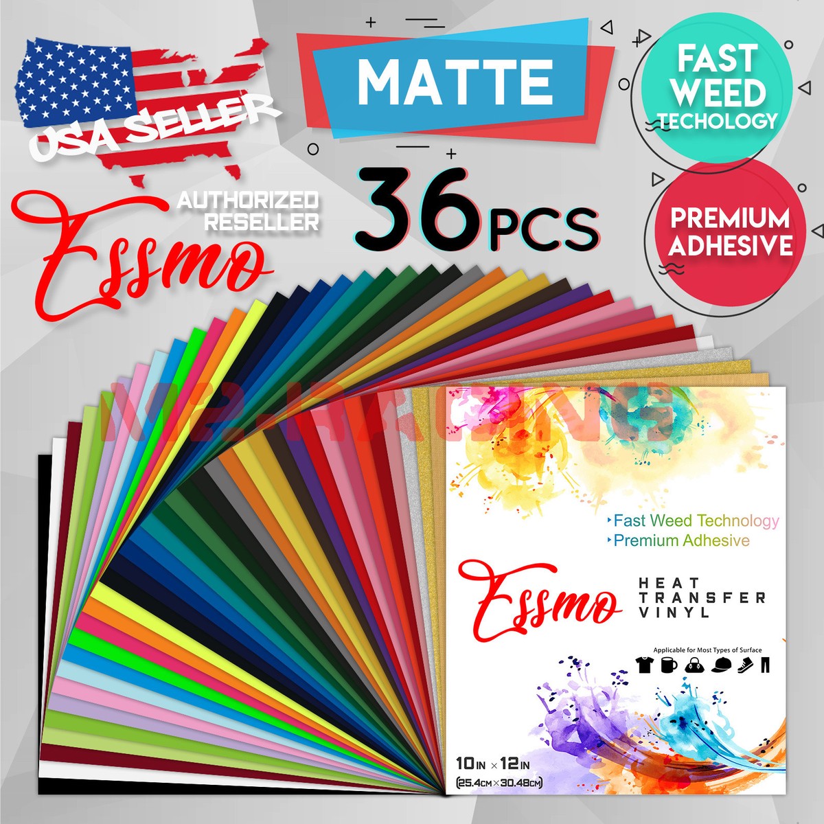 QuuCut Heat Transfer Vinyl Bundle – 12 Sheets (12"x10") Watercolor & Pastel HTV For Cricut, Silhouette - View #4