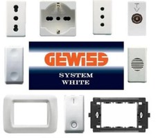SERIE GEWISS SYSTEM BIANCA ORIGINALE PRESA PLACCA SUPPORTO PULSANTE RJ45 SCHUKO