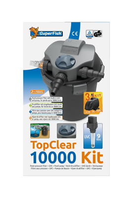 Superfish TopClear Set 10000 DRUCKFILTER  mit UVC 9 Watt und Teichpumpe