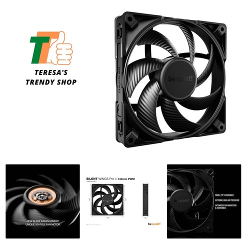 Silent Wings Pro 4 140mm PWM High Speed 2400 RPM Premium Low Noise Cooling Fa...
