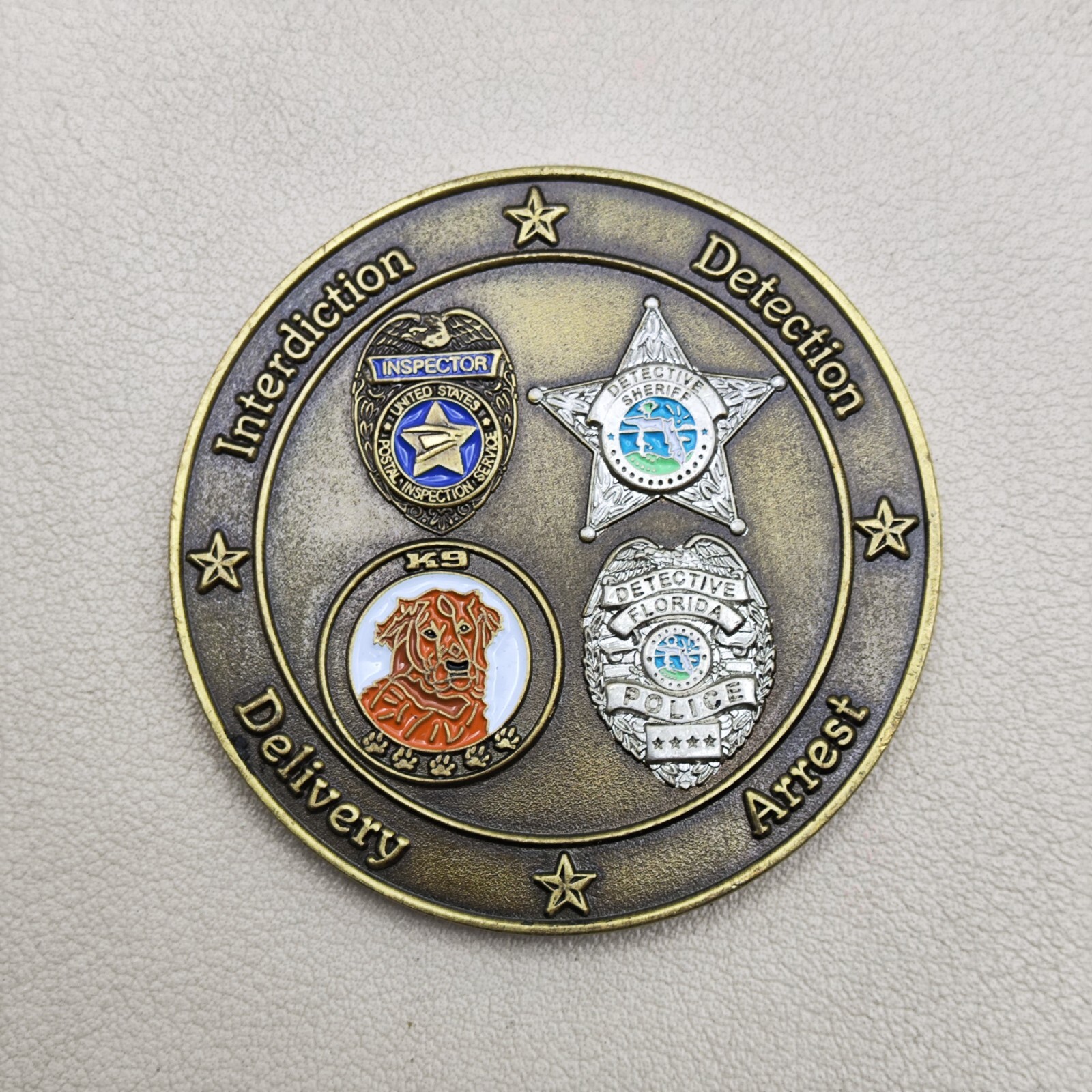 Florida Police Department Drug Interdiction Challenge Coin
