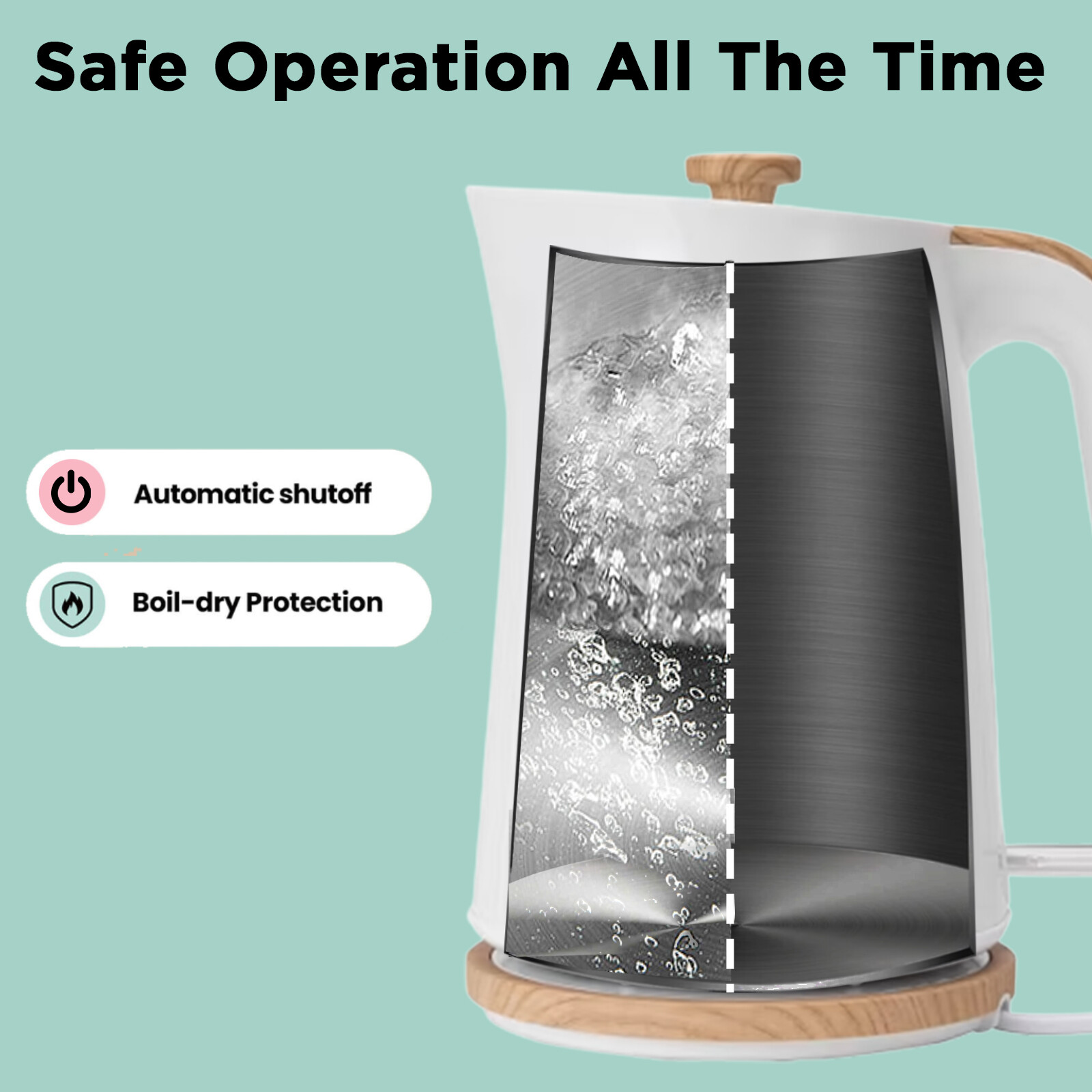 4 Slice Toaster And Kettle Set Cordless Stainless Steel Electric