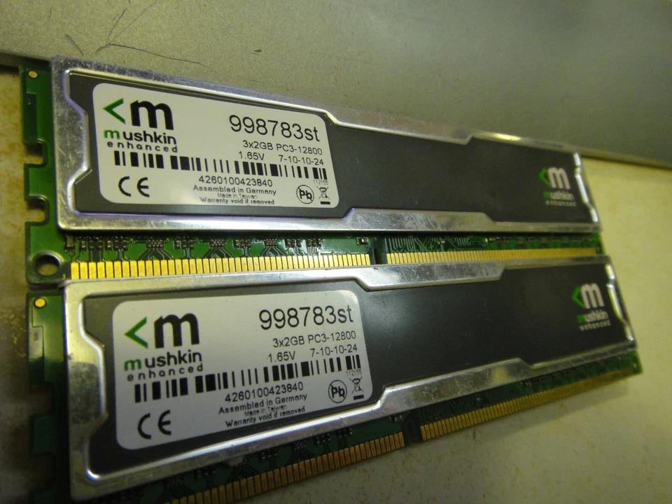 Mushkin Enhanced 3x2GB PC3-12800 memoria ram dos unidades España - Immagine 2 di 4