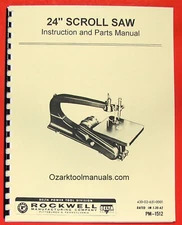 ROCKWELL-Delta 24" Scroll/Jig Saw Owner Operator's & Parts Manual 0628
