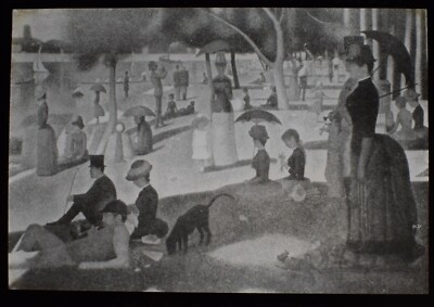 Magic Lantern Slide UN DIMANCHE D'ETE A LA GRAND JATTE SEURAT C1950 VINTAGE