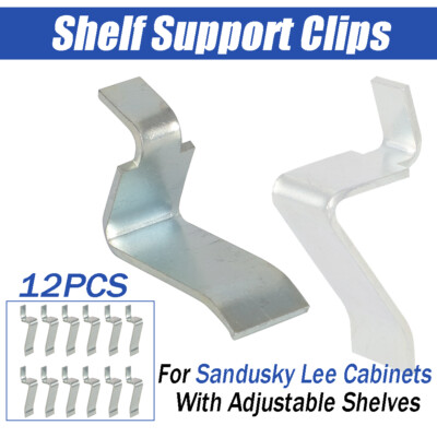 12pc Shelf Support Clips For Sandusky Metal Lee Cabinets with Adjustable Shelves