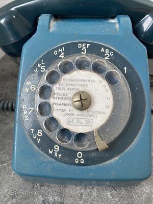 Téléphone Vintage Socotel S63 - Couleur Bleu Canard (Occasion, Fonctionnel)