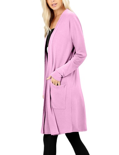 NE PEOPLE Damen Basic Langarm vorne offen lässig Taschen Cardigan NEUJ1440 - Bild 47 von 125