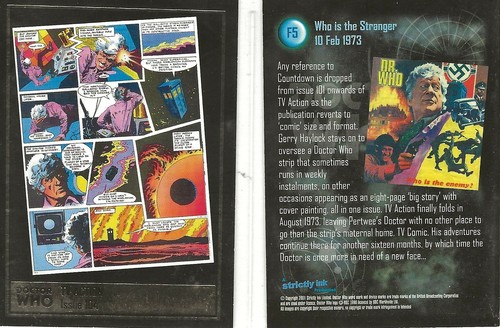 DOCTOR WHO DEFINITIVE SERIES 2 TV COMIC CARDS FOIL STAMPED F1 TO F13 ..CHOOSE - Picture 9 of 22