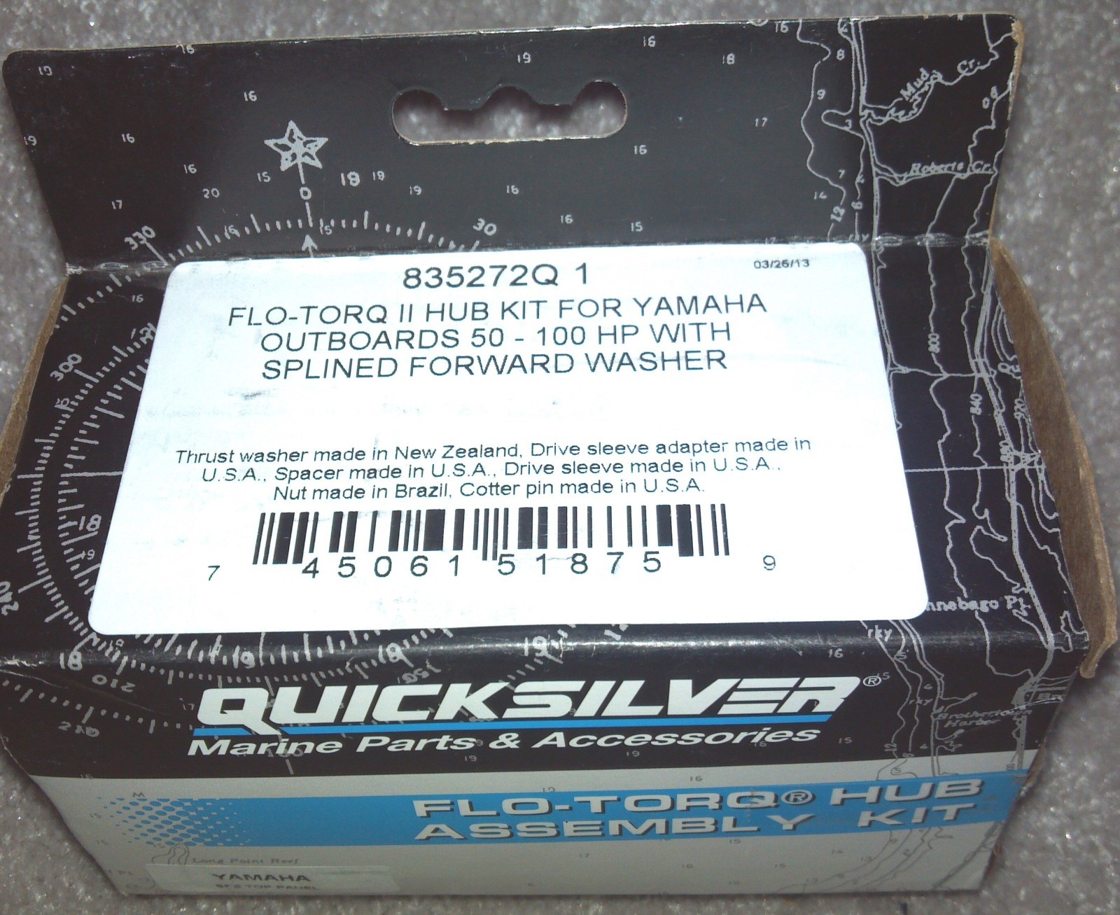 Mercury Quicksilver Flo Torq 2 Hub Kit 835272Q1 For Yamaha 50 100HP