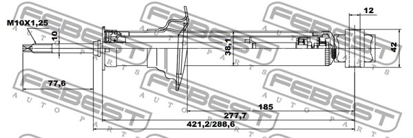02658720R FEBEST Shock Absorber for NISSAN