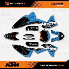 6 Nights Racing Graphics Kit fits KTM 07-10 Sxf SX 125 150 250 300 450 