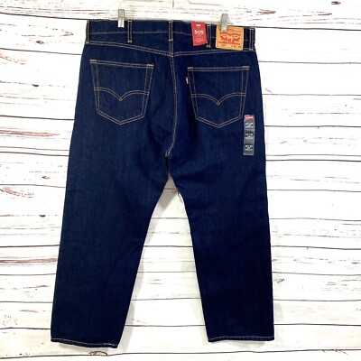Levi's 505 Men's Jeans Size 40X30 Blue Regular Straight Fit Denim Pants NWT