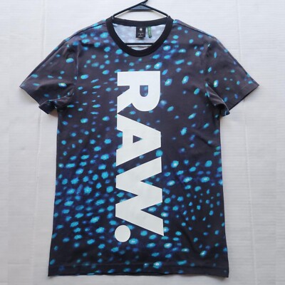 G-Star Raw Men's Apparel Black and Blue RAW. T- Shirt - Size: Small