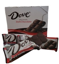 DOVE Dark Chocolate Silky Smooth Singles Size Candy Bar Box of 18pks 1.44oz.