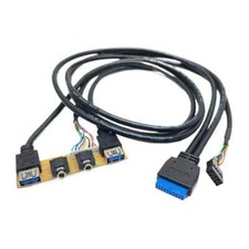 19Pin 2-Port Dual USB 3.0 9Pin 3.5mm HD Audio Motherboard Case Front Panel Cable