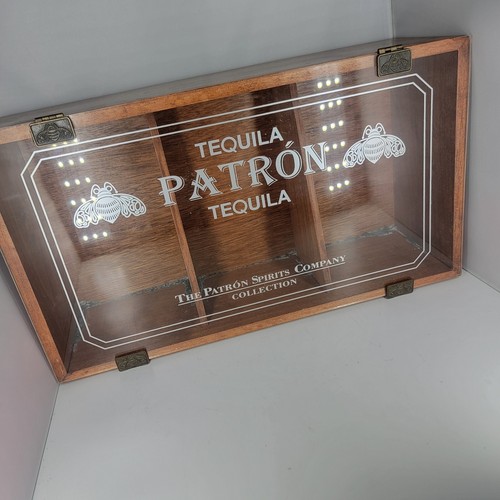 Patron Spirits Company Collection Tequila Wood Promo Box 15" X 9" With Clips
