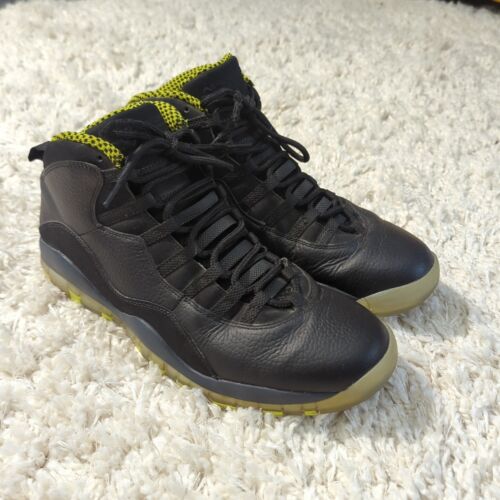 Nike Męskie Rozmiar 13 Air Jordan Retro 10 310805-033 Sneakersy Czarne Venom Zielone Buty - Zdjęcie 1 z 14