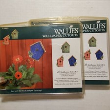 Wallies Wallpaper Cutouts   50 Birdhouses  Wet & Apply Designs