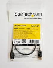 NEW StarTech USB2AC50CM USB-C to USB-A Cable M/M 0.5 m USB 2.0 Data Transfer