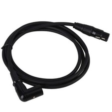 Black XLR Male Right Angle to Female Cable 1.5m PVC leather metal