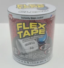 Flex Seal Flex Tape 4 in. X 5 ft. Clear Waterproof Strong Rubberized Repair Tape