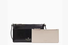 NWT Kate Spade New York Sadie small Crossbody Set Bag Saffiano Leather Black.